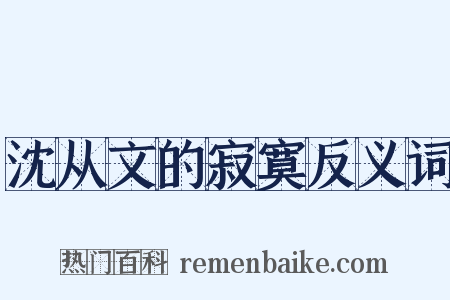 沈从文的寂寞反义词是什么意思的图片